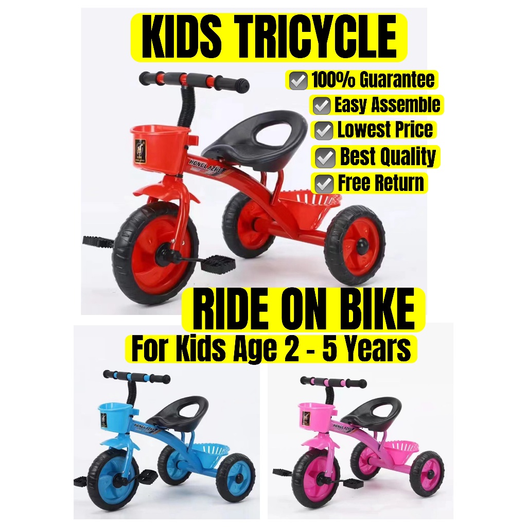 80% CBU SIAP PASANG KIDS UMUR 1 - 5 YEARS TAHUN TRICYCLE 3 WHEELS ...