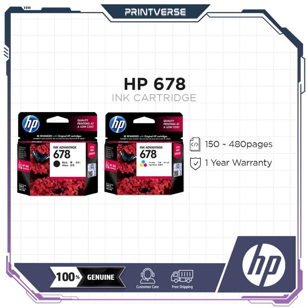 HP 678 Black / Tri-Color Original Ink Advantage Cartridge HP CZ107AA ...