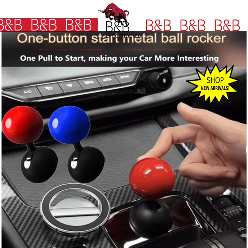 Car Ball Shape Push Start Button Cover Lever One button Start Lever Car ...