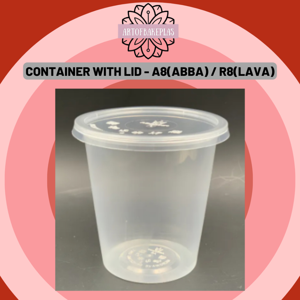 8oz PP Round Container {100pcs} ABBA A8 LAVA R8 / Disposable Plastic PP ...