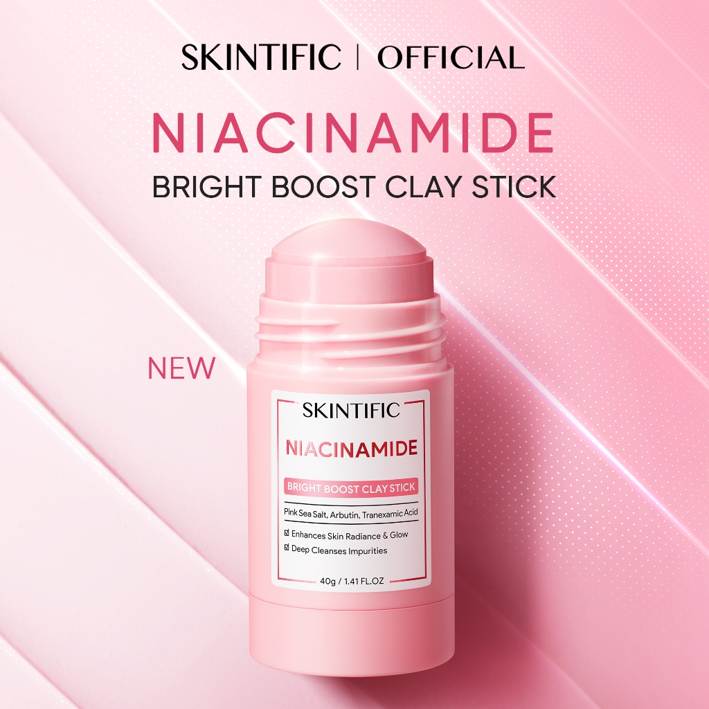 SKINTIFIC Niacinamide Bright Boost Clay Stick Mask Facial Brightening