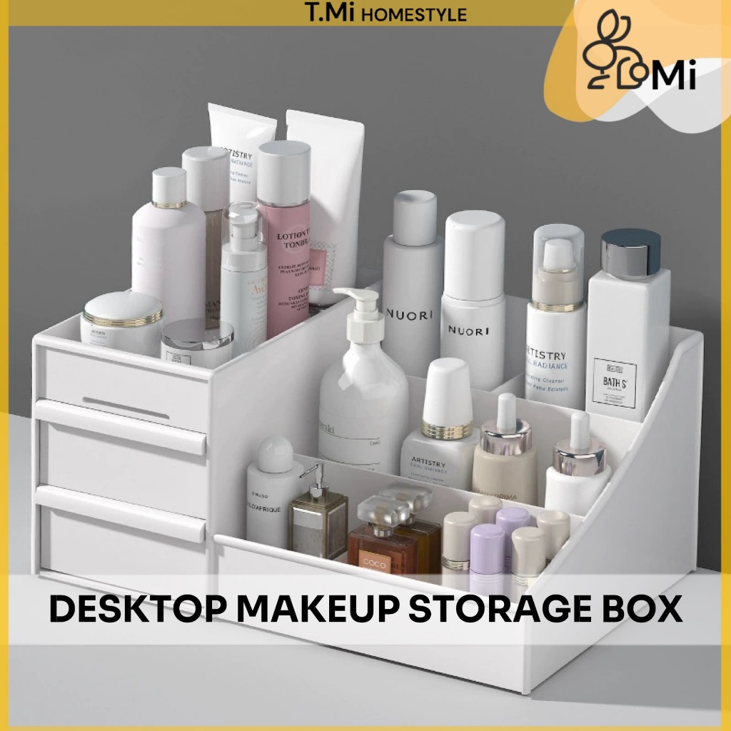 TMi Rack Drawer-Style Cosmetics Storage Box Dormitory Desk Skincare ...