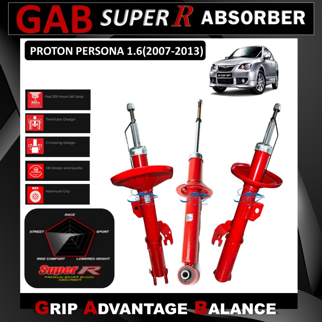 ORIGINAL SET GAB SUPER R FRONT ABSORBER / REAR ABSORBER - PROTON ...
