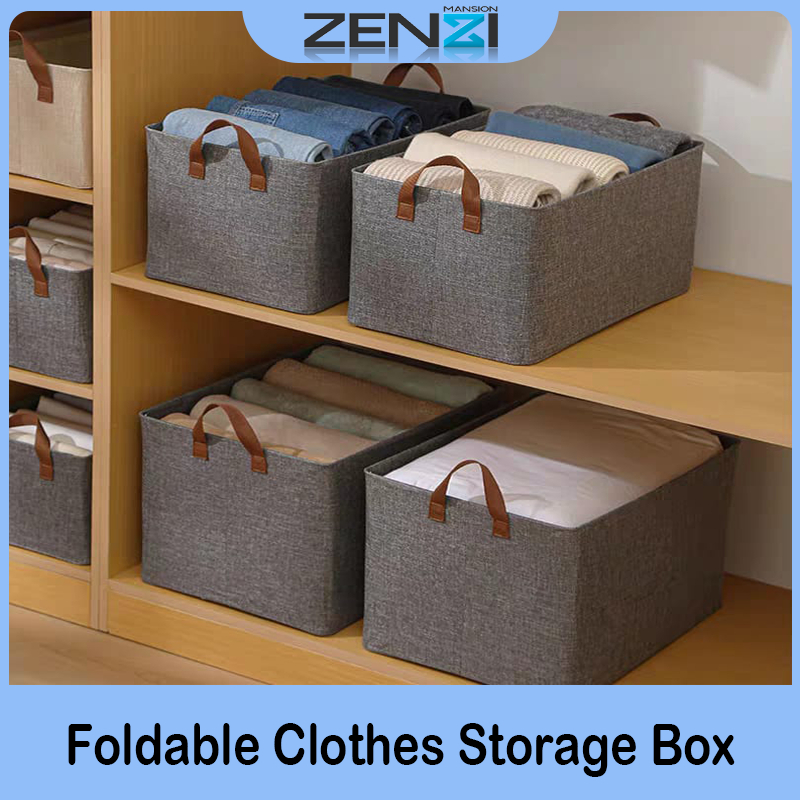 26L Foldable Cationic Fabric Storage Box Steel Frame Clothes Organizer ...