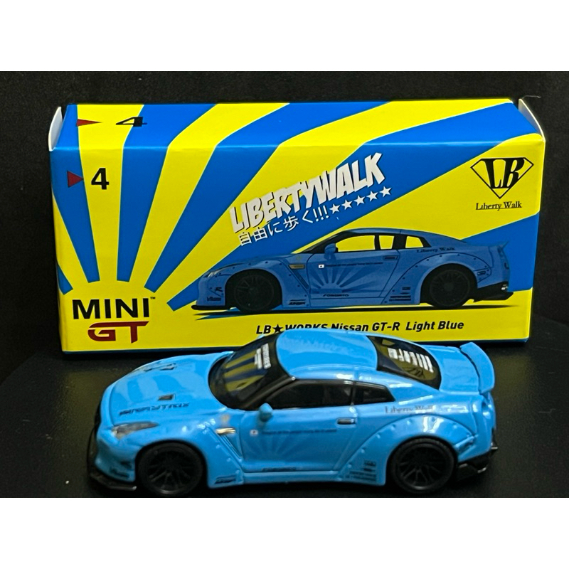 Mini GT #4 Liberty Walk LB-Works Nissan GTR Light Blue | Shopee