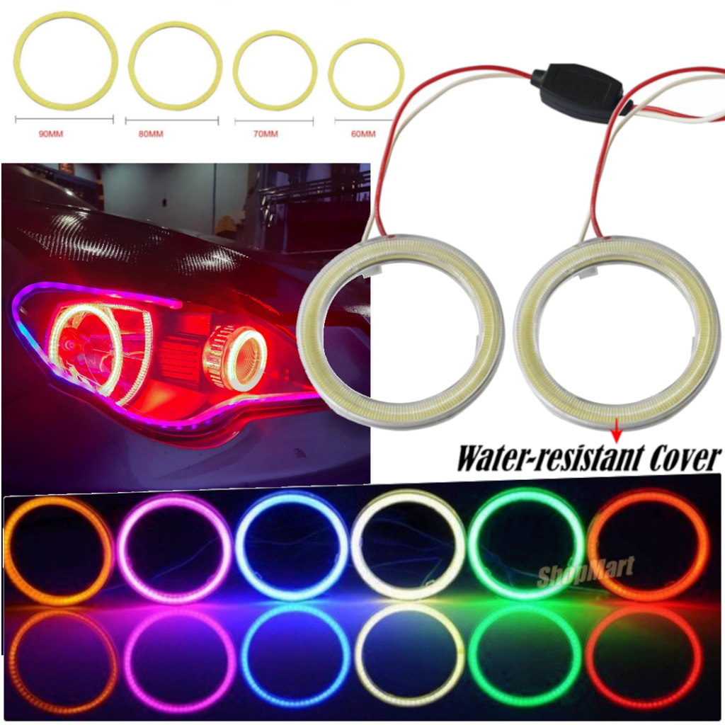 1pc Car Motorcycle 70mm 90mm 110mm Halo Ring Angel Eyes Projector Ring ...