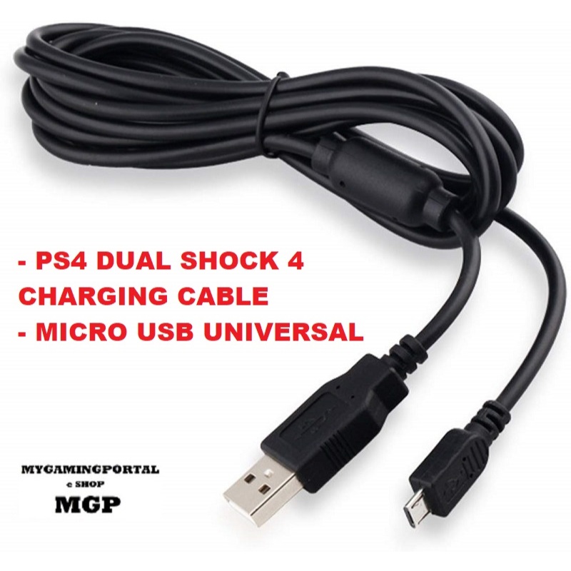 MGP PS4 XB1 CONTROLLER MICRO USB CHARGING CABLE DATA SYNC CORD 1.8M ...