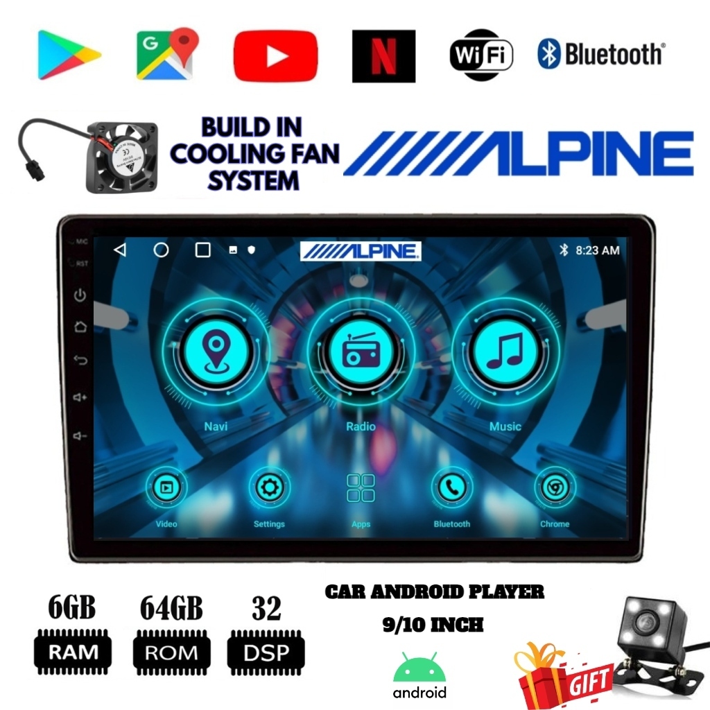 [6GB RAM+64GB ROM] Alpine Style Android Player 9