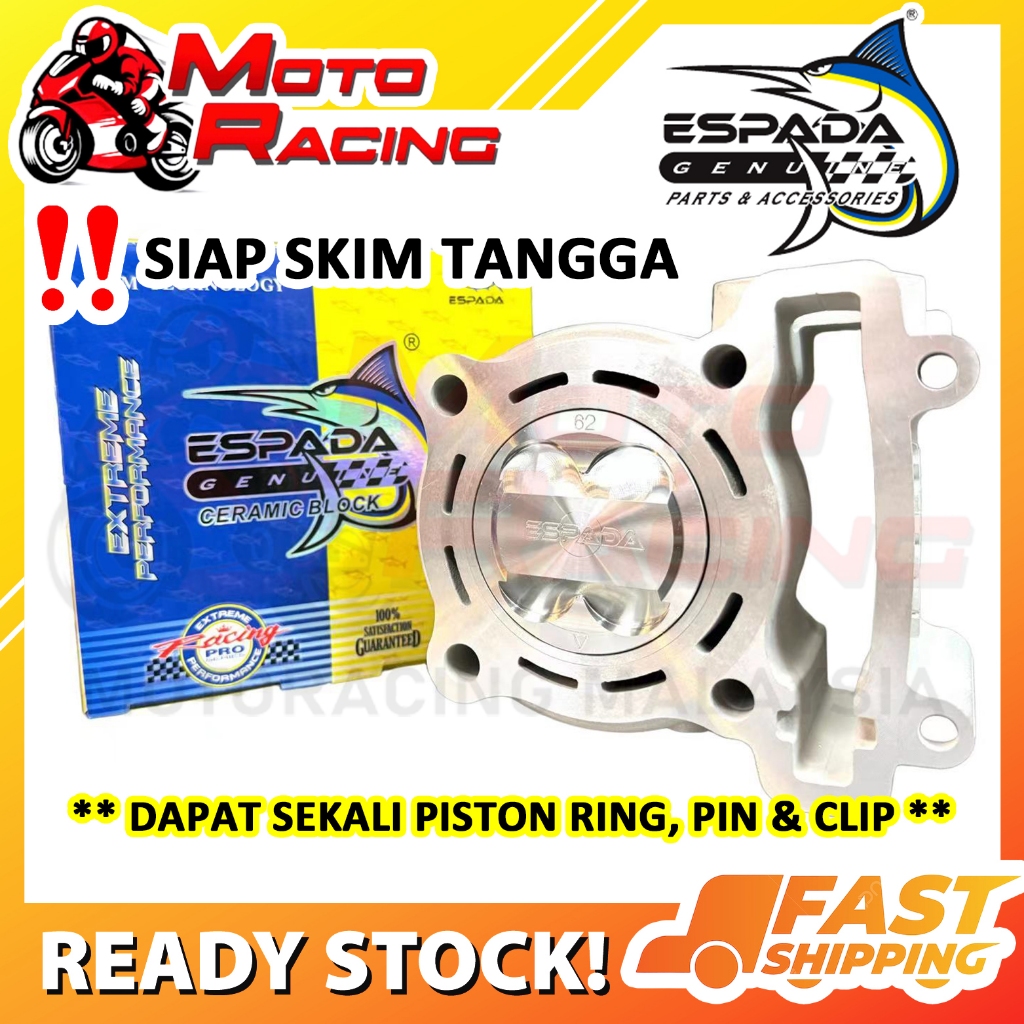 ESPADA CERAMIC BLOCK BLOK RACING Y15ZR / LC135 / FZ150 57MM 58MM 60MM ...
