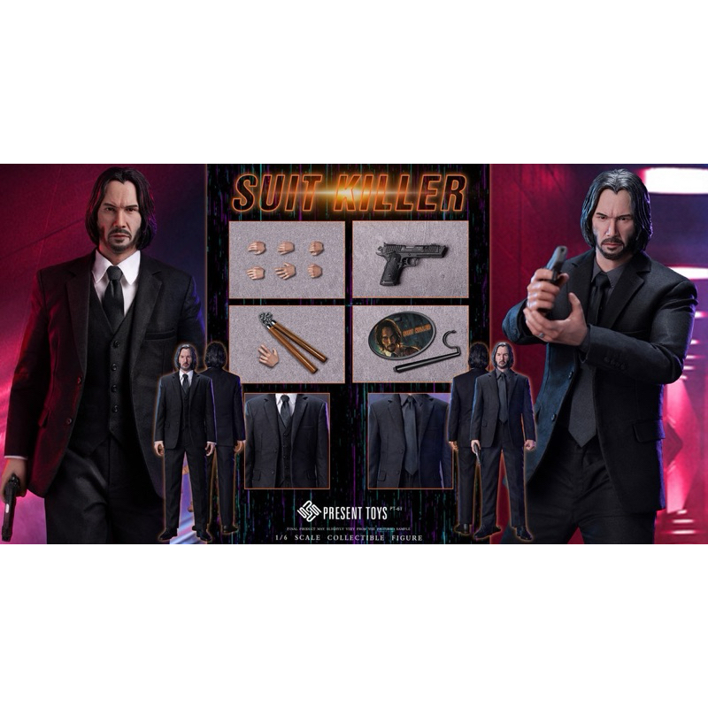 PRESENT TOYS PT-sp61 1/6 Suit Killer John Wick Keanu Reeves Action ...