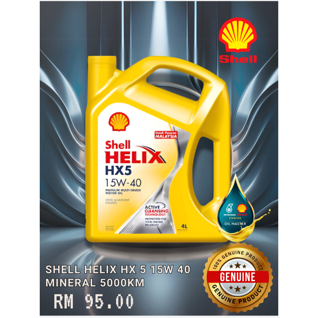 SHELL HELIX HX 5 15W-40 MINERAL 5000KM | Shopee Malaysia