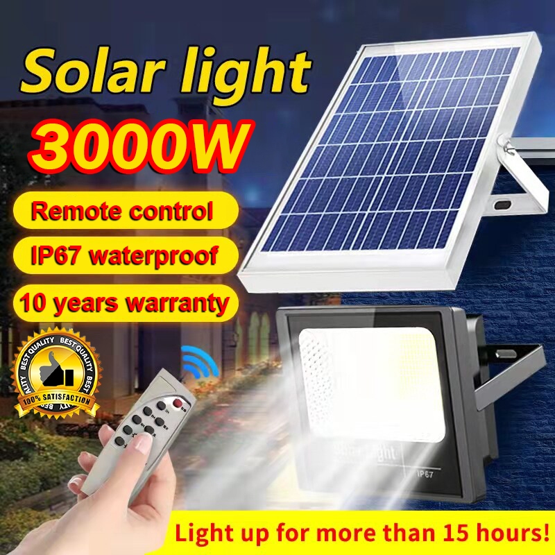 【READY STOCK】3000W Lampu Solar Light lampu solar outdoor IP67 ...