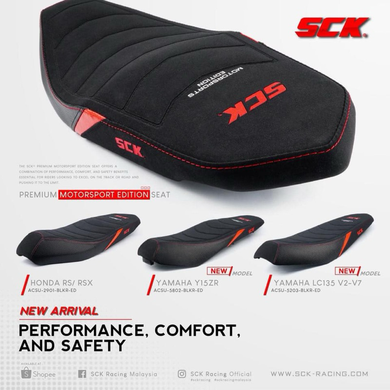 SCK SEAT RACING RS150 RSX150 Y15 LC135 (V2-V7) RACING DESIGN SEAT ASSY ...