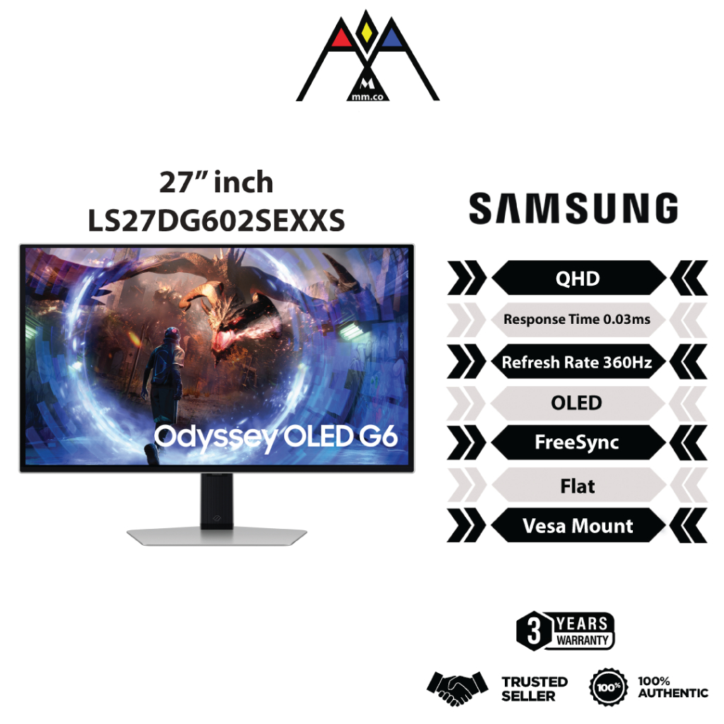 Samsung LS27DG602SEXXS Odyssey OLED G6 G60SD (27''| QHD| 360Hz | 0.03ms ...