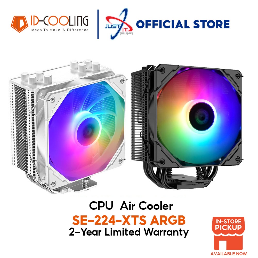 ID-COOLING SE-224 XTS ARGB CPU AIR COOLER - BLACK / WHITE | Shopee Malaysia