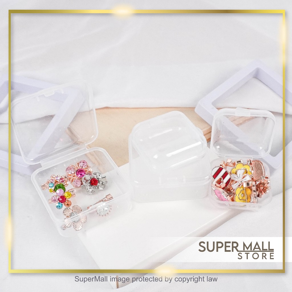 SM Mini 10Pcs Plastic Box Transparent Container Earbud Brooch Storage ...