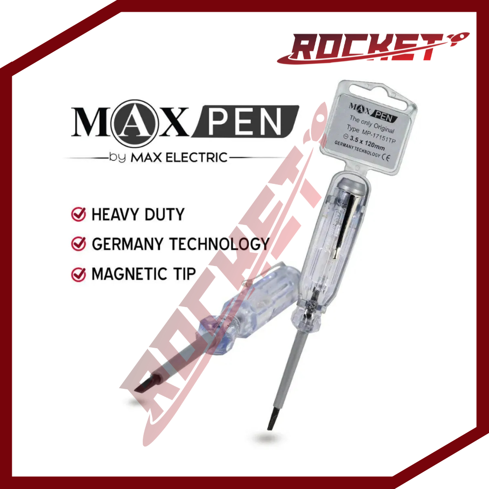 Test Pen MAX PEN Electrical Pen Ujian Elektrik Voltage Tester Pen 100 ...