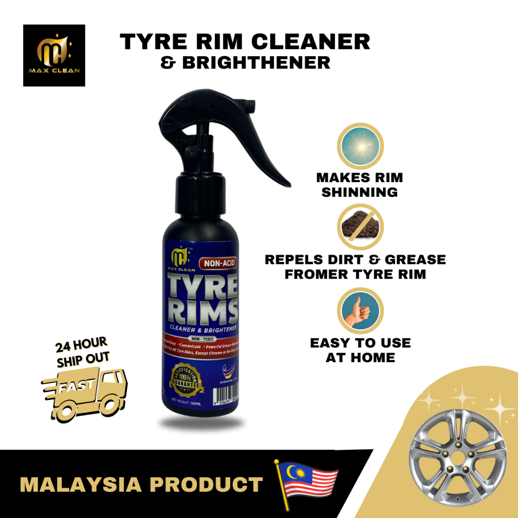 Max Clean Tyre Rims Cleaner & Brightener | Cuci Rim Tayer Kereta 100ml ...