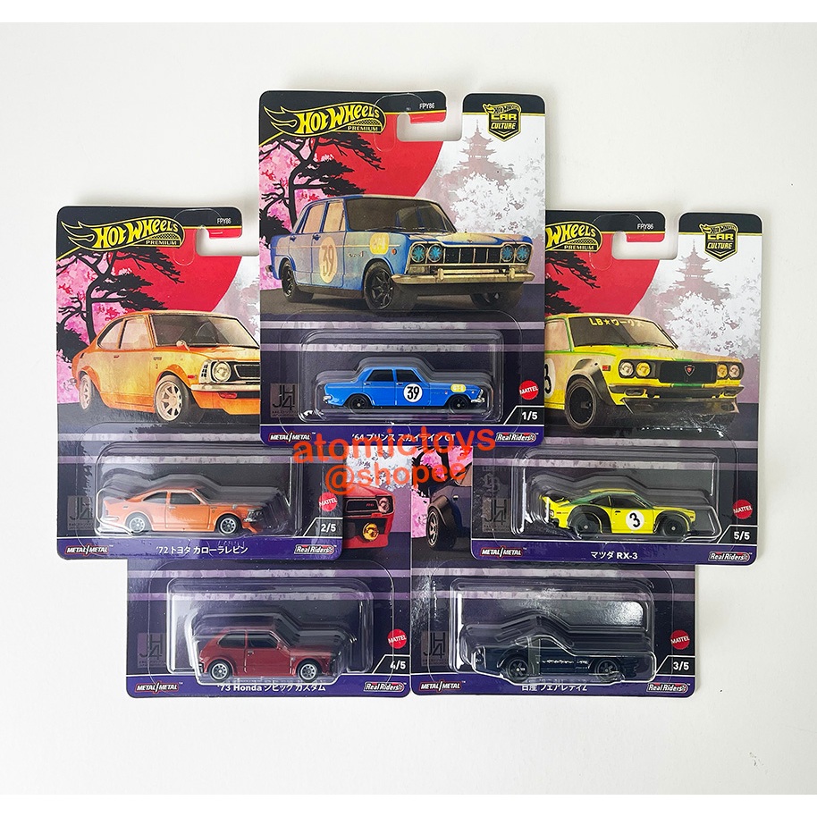 Hot Wheels Set 2024 Japan Historics 4 Nissan Honda Mazda Lot de 5