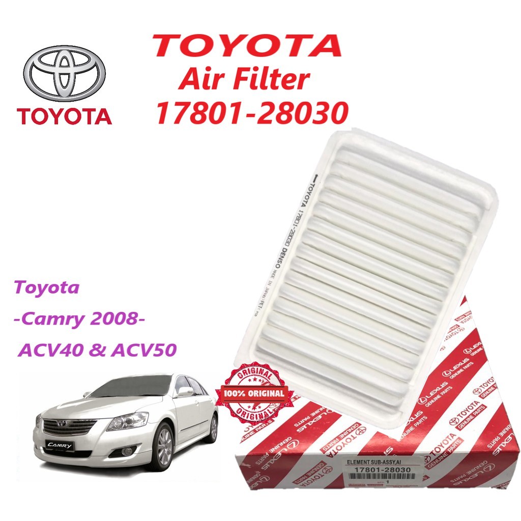 TOYOTA Air Filter Toyota Camry 2008- ACV40 & ACV50 17801-28030 | Shopee ...