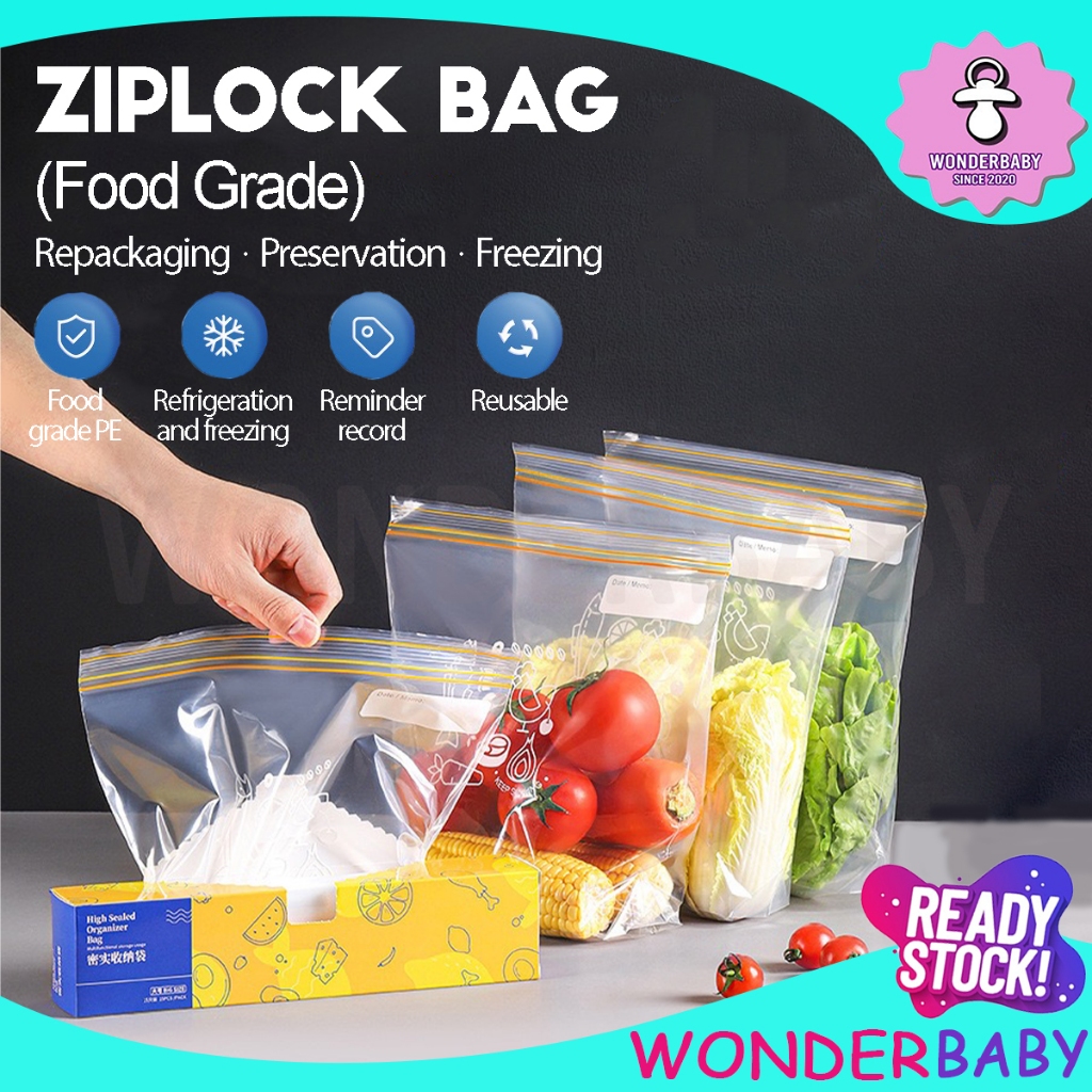 PREMIUM Resealable Zip Lock Bag Double Zipper Food Storage Bag
