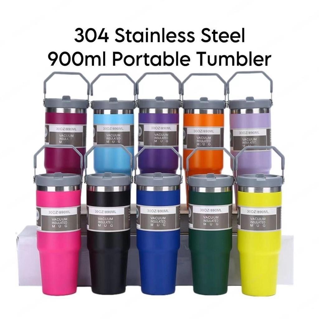 900ml 304 Stainless Steel Handheld Thermos Insulated Vacuum Tumbler Hot ...