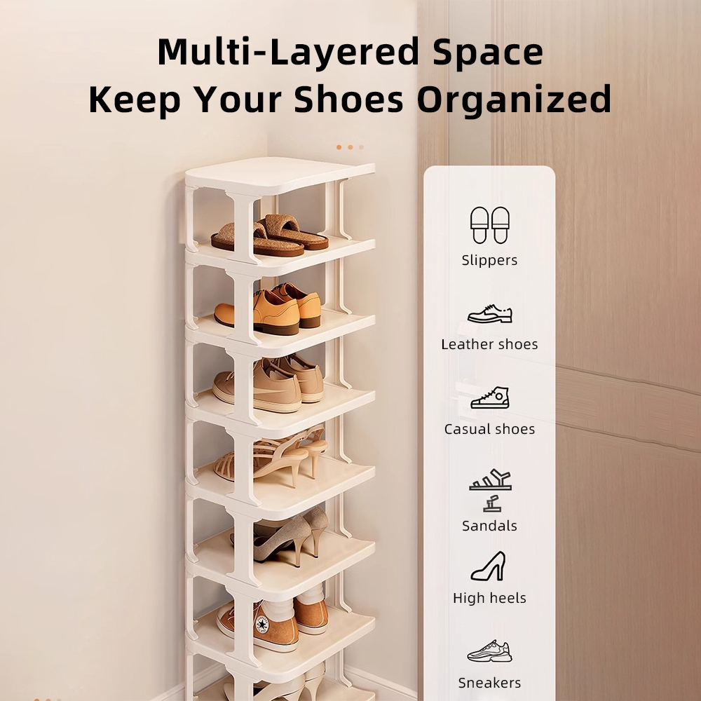 Kit furniture Shoe Rack Multi-layer Folding Narrow Shoe Rack Plastic ...