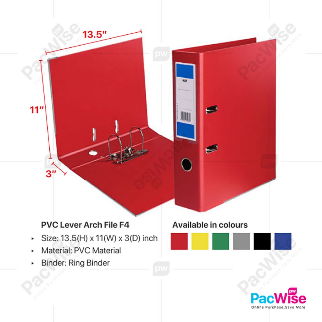 Arch File PVC F4 Size –3 Inch(75mm) Spine | Fail Arch PVC Ring File ...