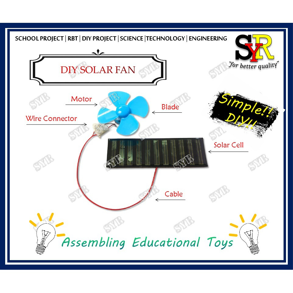 DIY Solar Fan Kit for School RBT Project ( DIY Kipas Solar ) | Shopee ...