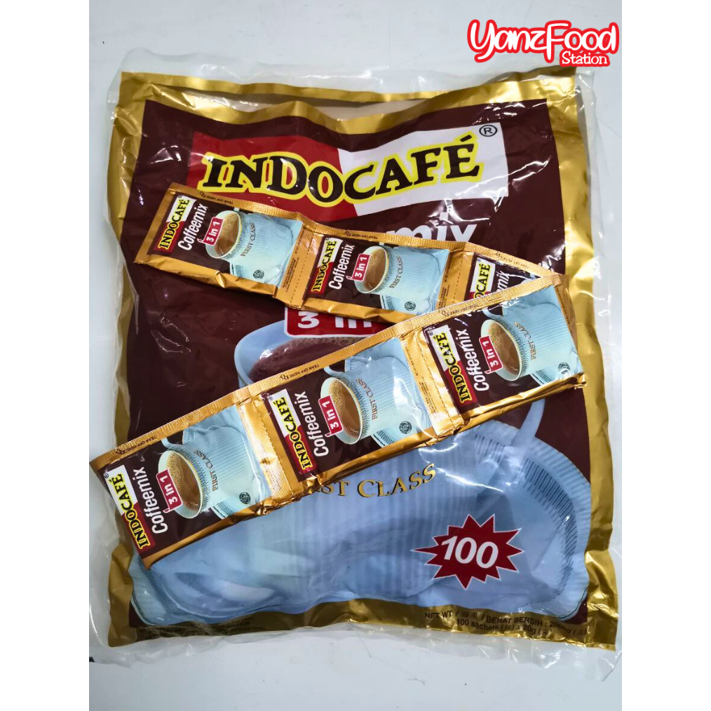 INDOCAFE Coffeemix 3 in 1 First Class 100 Sachet x 20g (2000g) | Shopee ...