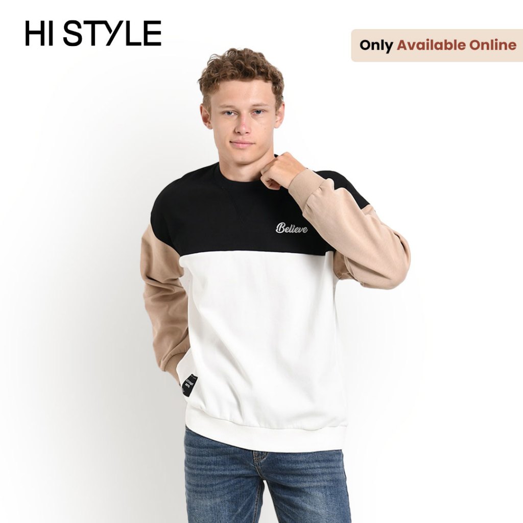 [Online Exclusives] HI STYLE Men Oversized Long Sleeve Sweatshirt ...