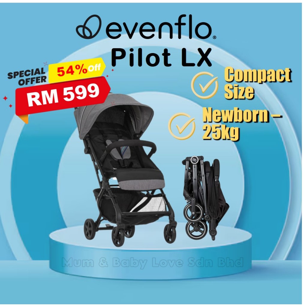 Evenflo Pilot LX Stroller Baby Compact, Cabin Size Stroller for