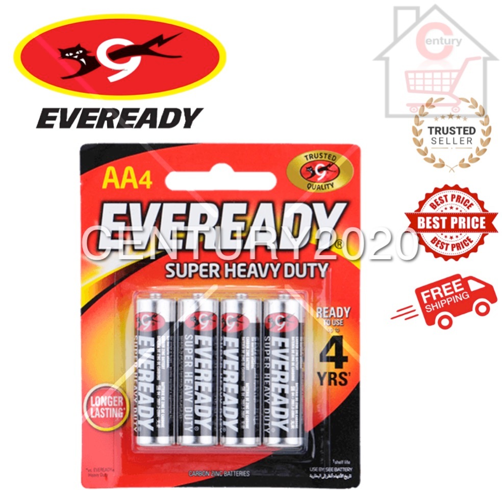 EVEREADY AA Battery Super Heavy Duty R6 AA Battery 1215 BP4 4pcs/pack ...