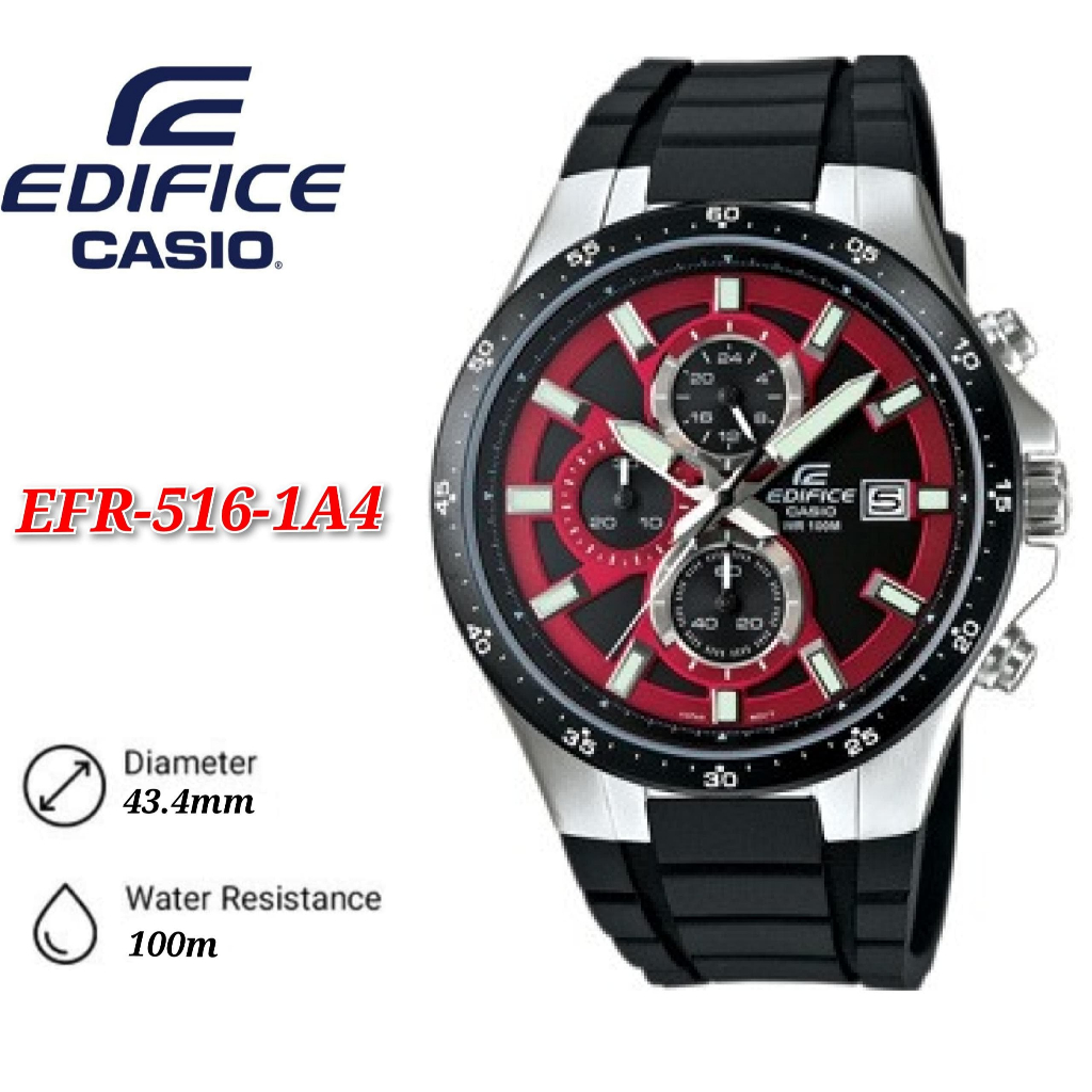 Casio Edifice Classic Chronograph EFR 519 1A4 EFR 519 Shopee Malaysia