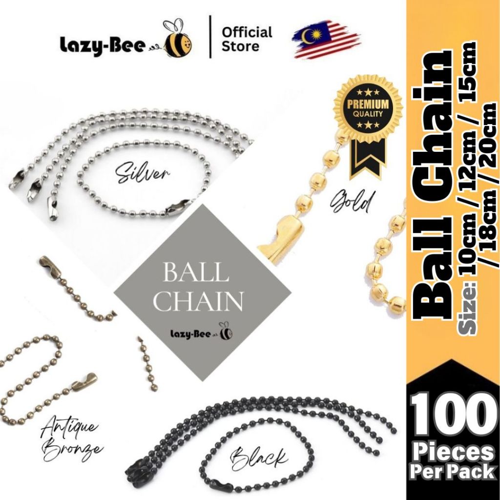 LAZY BEE Ball Chain Keychain Ring Bead Chain Iron Based Alloy For Tag ...