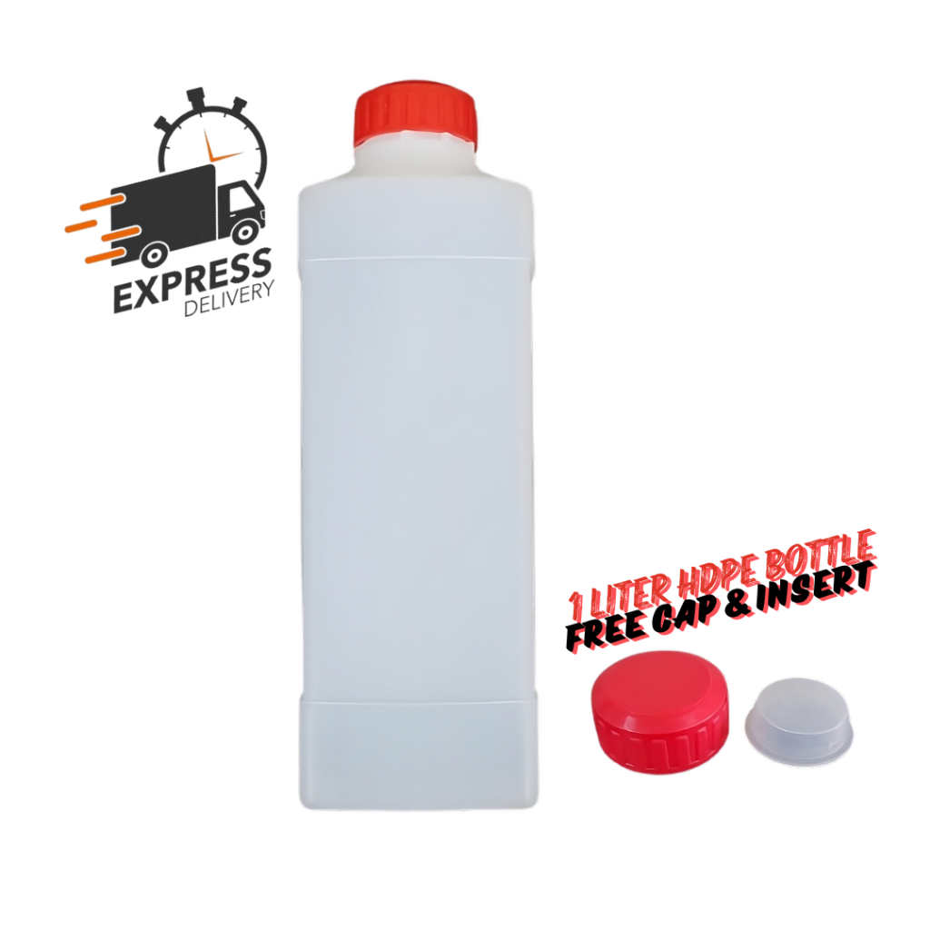 Botol HDPE Jerry Can Container 1 Liter Free Cap & Insert Botol HDPE ...