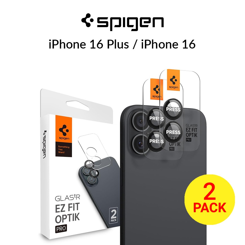 Pack] Spigen iPhone 16 Plus iPhone 16 Camera Lens Protector EZ