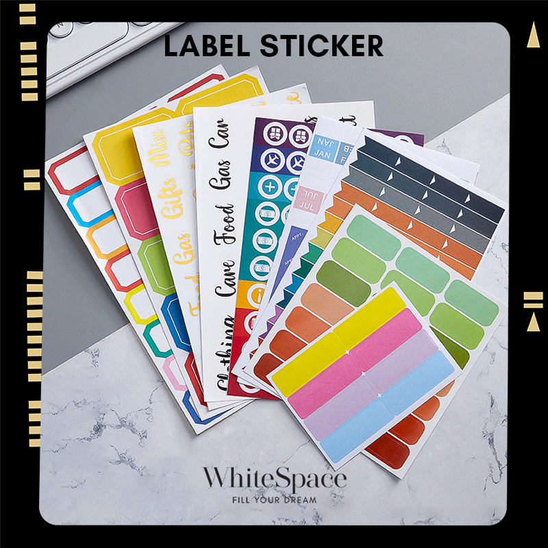 Whitespace Various Label Sticker Category Label for Cash Planner Gold ...