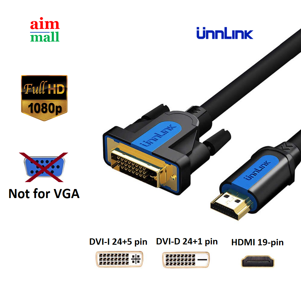 1080p Full HD HDMI to DVI Cable / DVI to HDMI Cable (2Way) Shopee