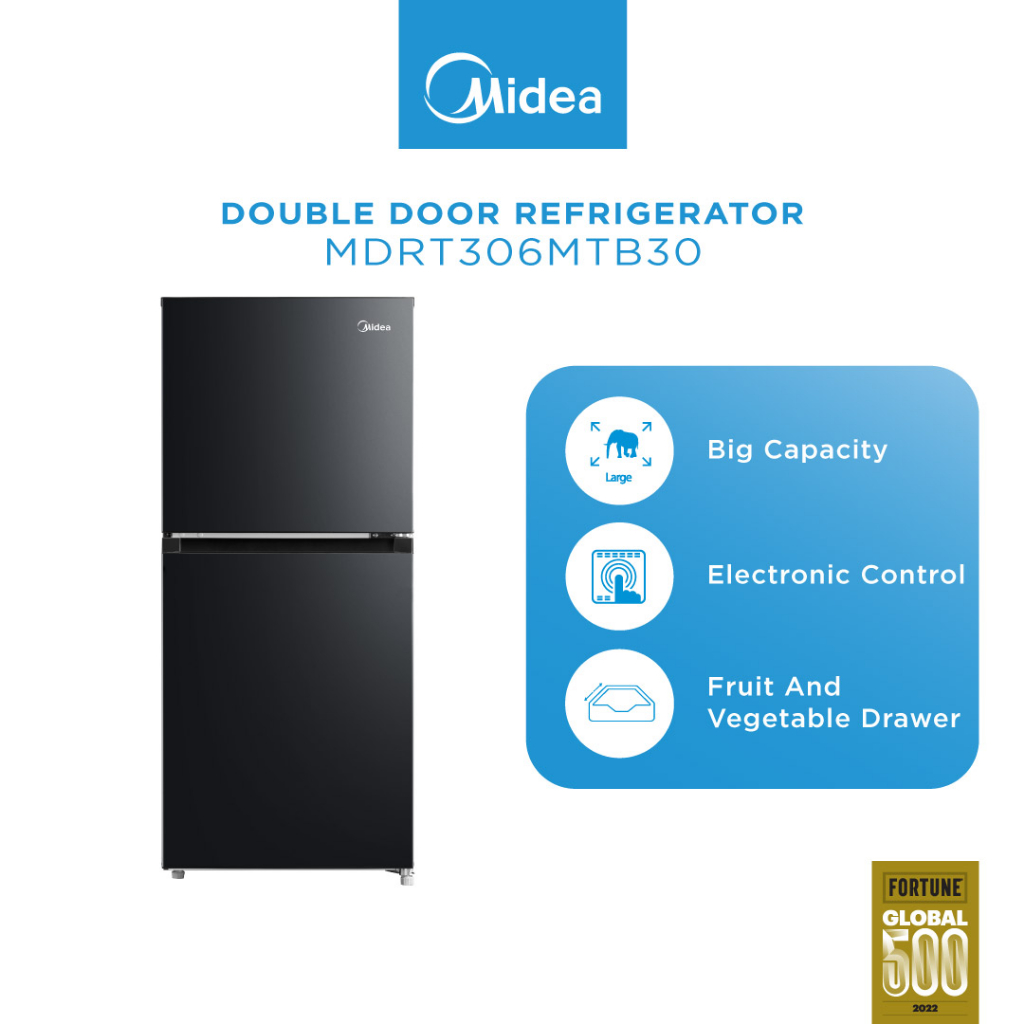 Midea MDRT306MTB30 Gross 240L 2 Doors Refrigerator / Fridge / Peti