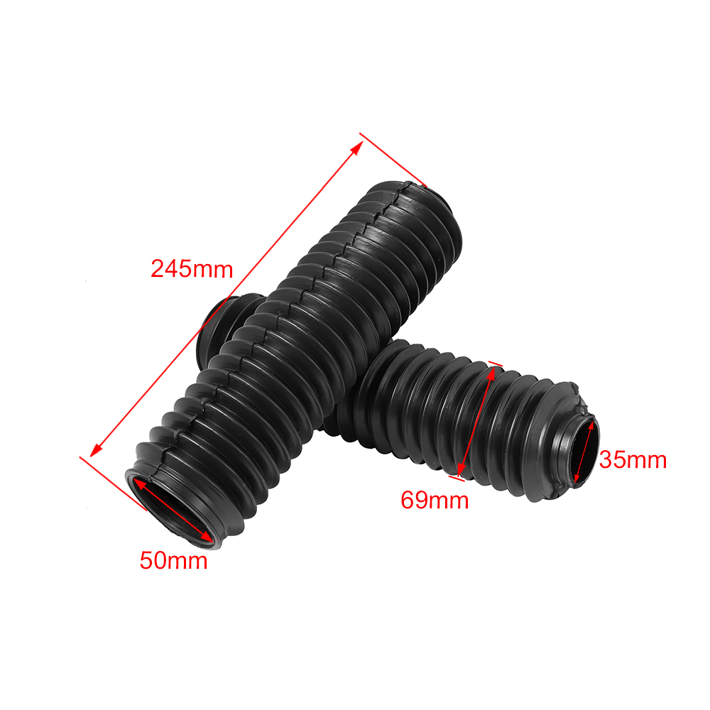 2PCS 37mm 22 Knots Motorcycle Front Fork Protective Dust Black Shock Absorber Cover Boots Guard