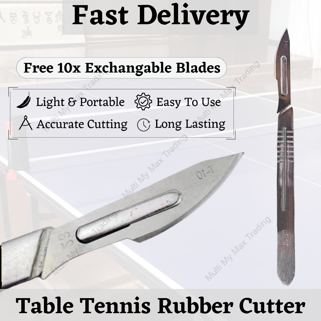 Table Tennis Rubber Cutter Set Cutting Knife Ping Pong Cutting Blade
