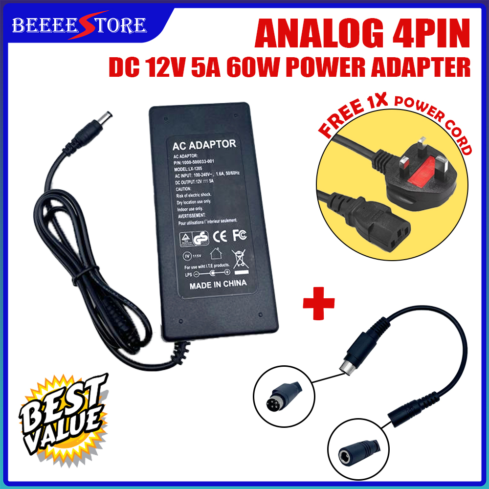 Alimentatore 12V 5A Con Connettore A 4 Pin Per DVR Hikvision, LTS, Alibi E Annke – Perfetto Per I Tuoi Impianti TVI - Foto 4