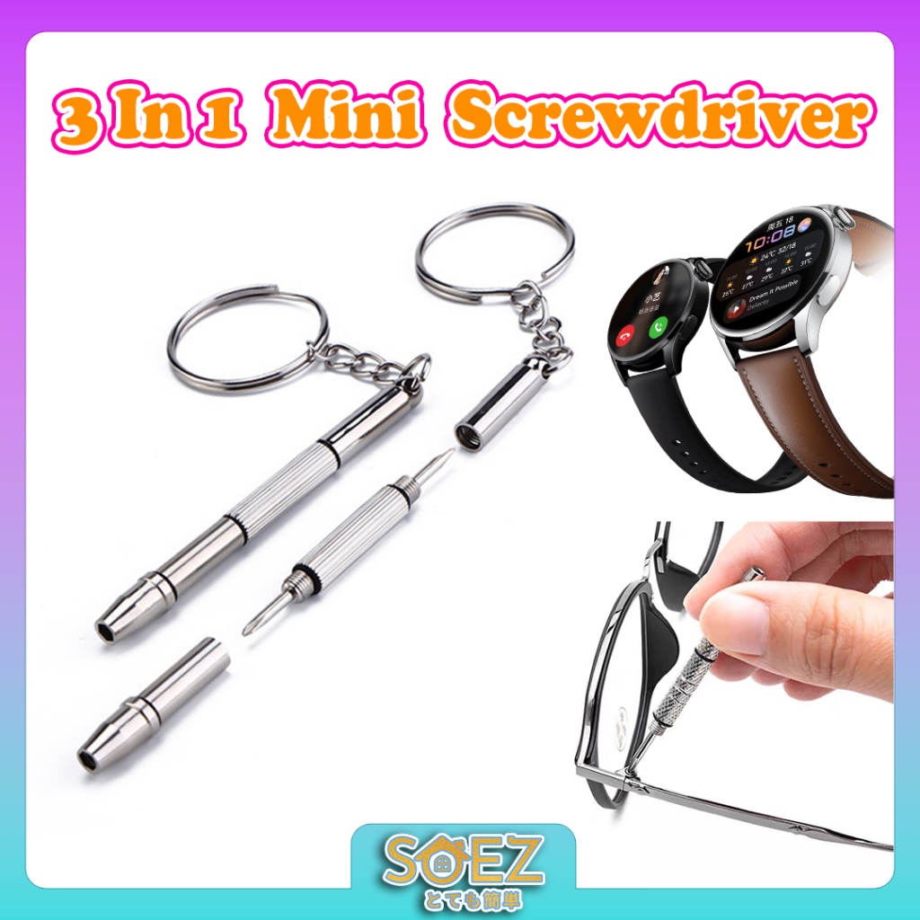 Soez Mini 3 in1 Eyeglass Screwdriver Sunglass Watch Battery Repair Kit