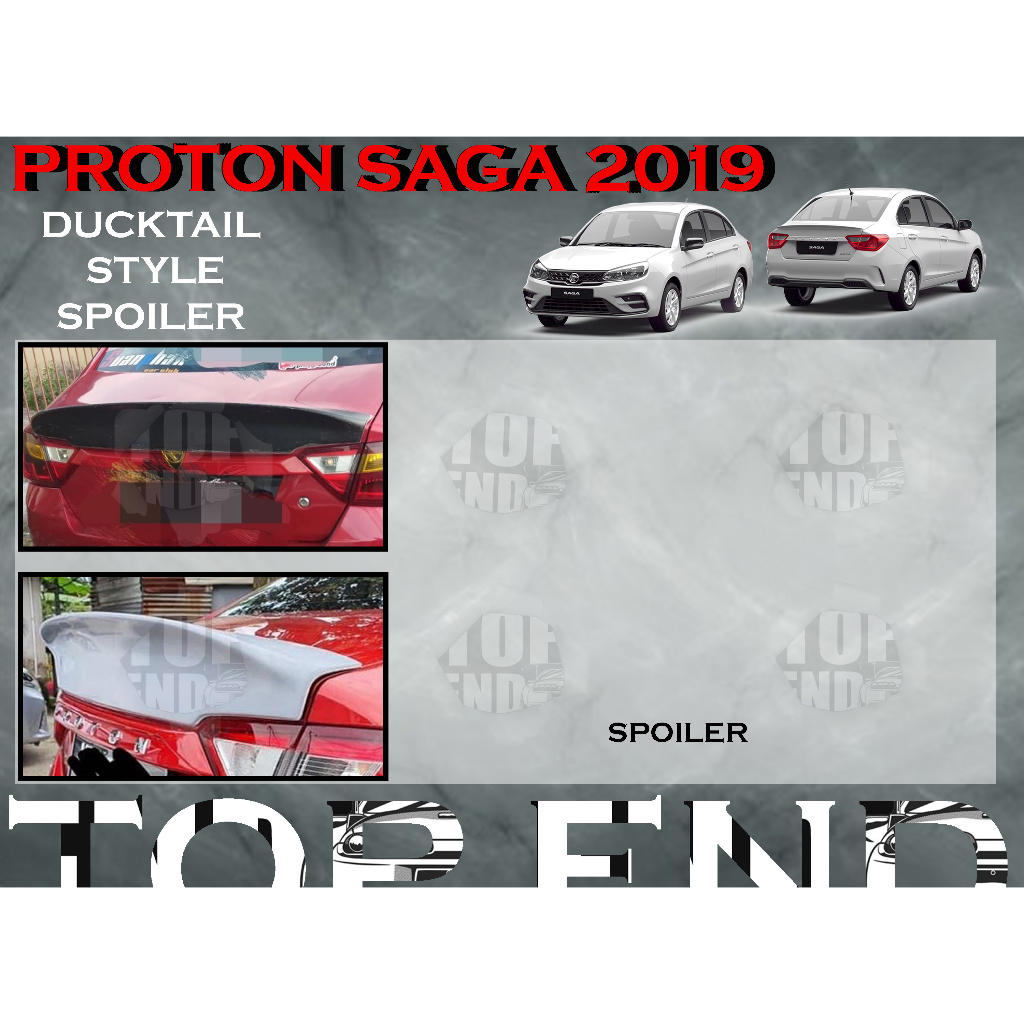PROTON SAGA VVT REAR TURNK SPOILER DUCKTAIL MATERIAL FIBER SPOILER FOR ...