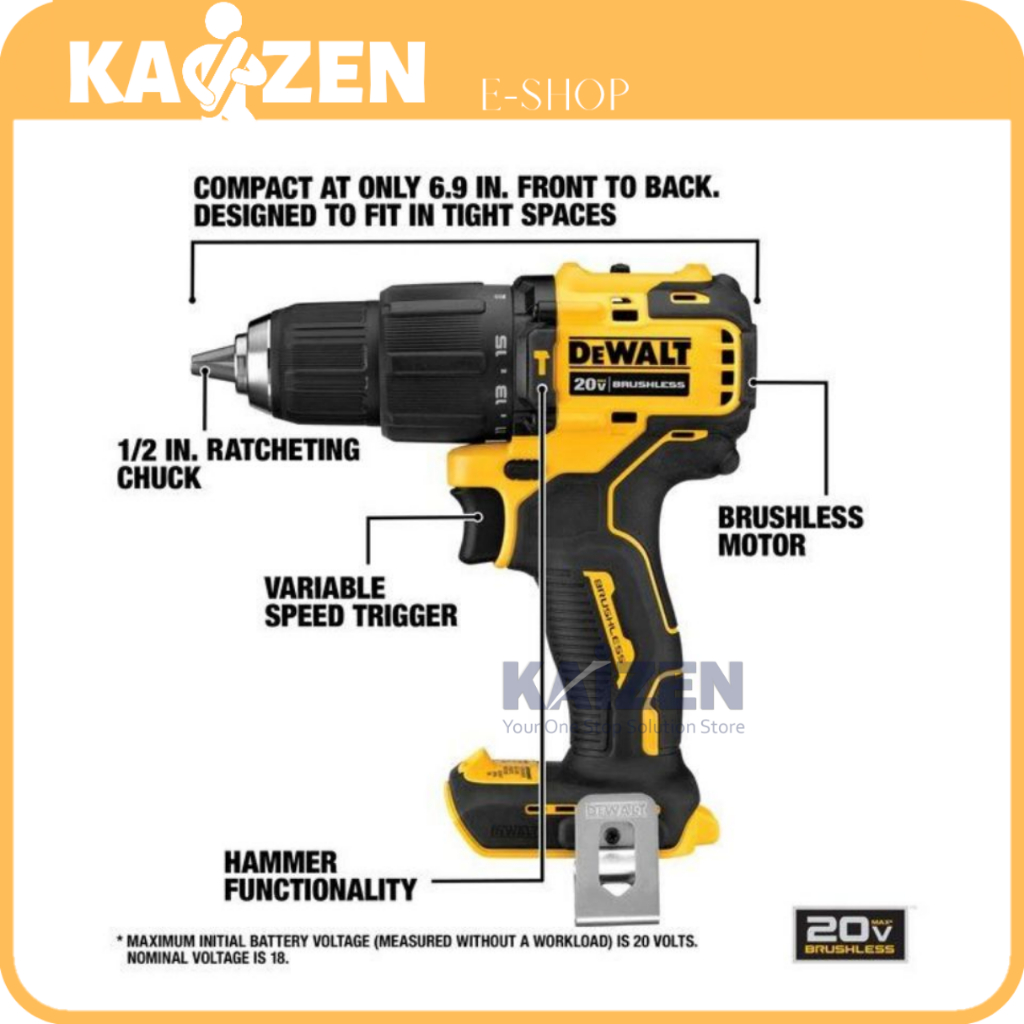 DEWALT DCD709N-XJ 20V MAX ATOMIC BL Hammer Drill Driver ( Bare Unit ...