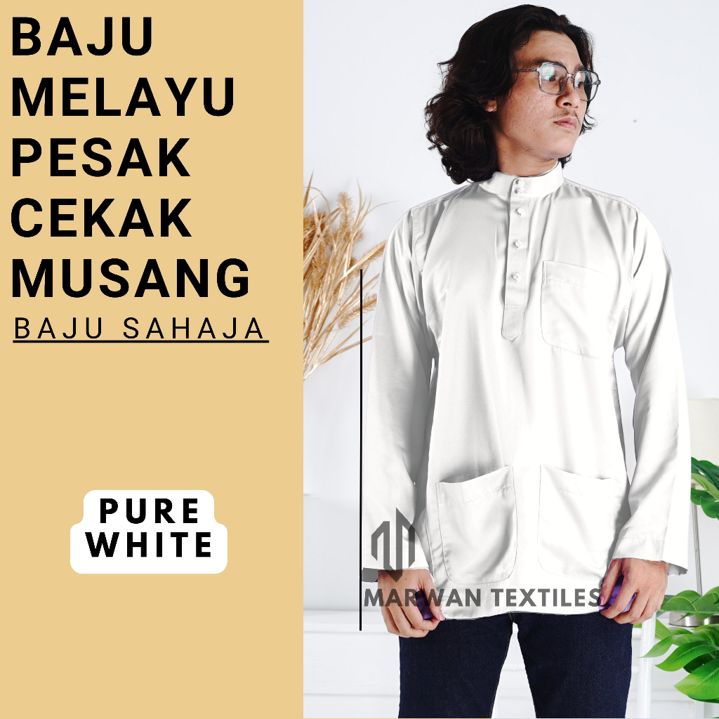 Baju Melayu Pesak Baju Sahaja Warna Pure White Shopee Malaysia