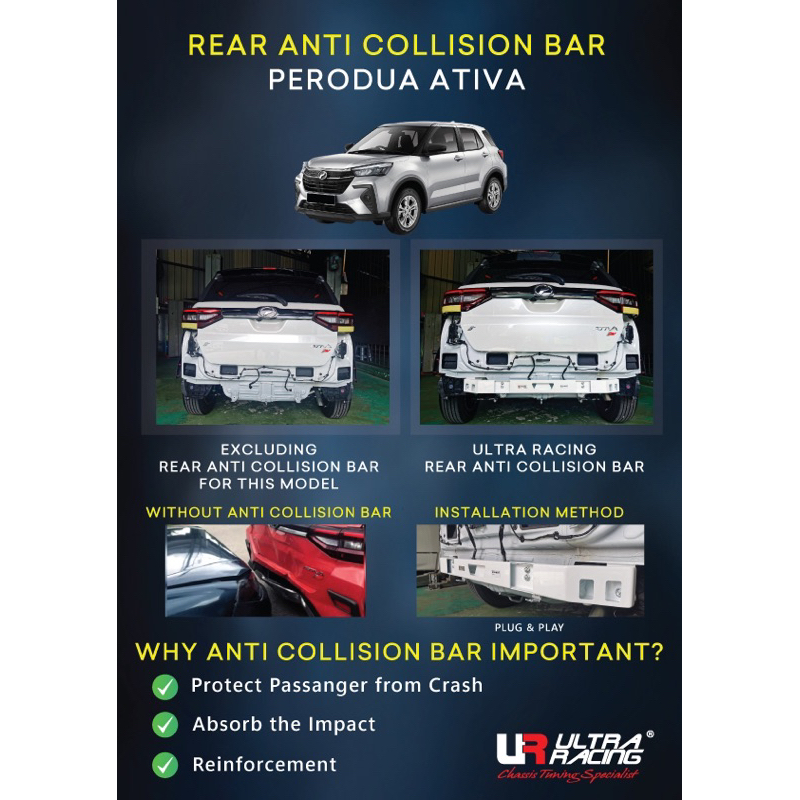 Ultra Racing Perodua Ativa Anti Collision Bar Anti Crash Bar CR2-4505 ...