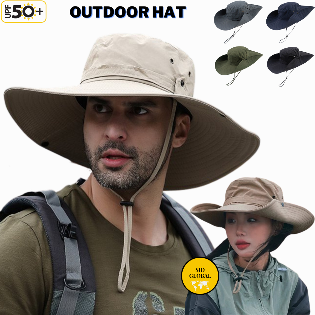 Camping Hat Boonie Men Women Hat Jungle Cap Topi Hiking Jungle Hat ...