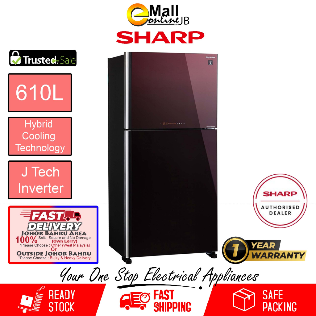 Sharp 610L 2 Door J-Tech Inverter Refrigerator Fast Cooling ...